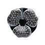 Medium size flower shape hair elastic with decoration in Black and white Kosmart - 2