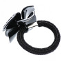 Medium size flower shape hair elastic with decoration in Black and white Kosmart - 3