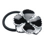 Medium size flower shape hair elastic with decoration in Black and White Kosmart - 2