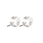 Very small size cube shape titanium earrings in Crystal, 2 pcs. Kosmart - 1