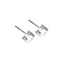 Very small size cube shape titanium earrings in Crystal, 2 pcs. Kosmart - 2