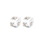 Very small size cube shape titanium earrings in Crystal, 2 pcs. Kosmart - 3