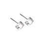 Very small size cube shape titanium earrings in Crystal, 2 pcs. Kosmart - 2