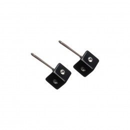 Very small size cube shape titanium earrings in black, 2 pcs. Kosmart - 2