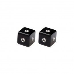 Very small size cube shape titanium earrings in black, 2 pcs. Kosmart - 3