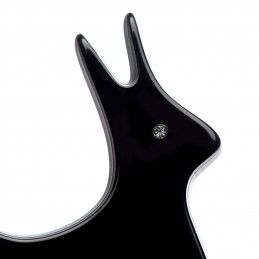 Medium size rabbit shape brooch in Black Kosmart - 3