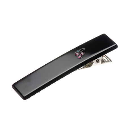 Medium size rectangular shape Alligator hair clip in Black Kosmart - 1