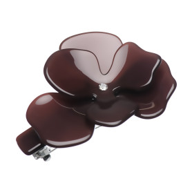 Medium size flower shape hair barrette in Brown Kosmart - 1