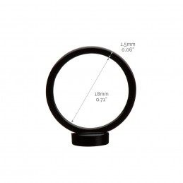 Medium size round shape Metal free ring in Black Kosmart - 3