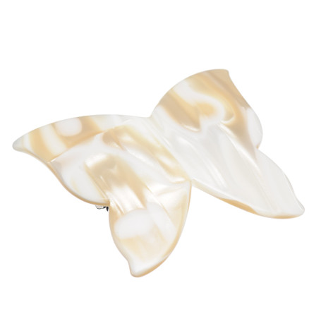 Medium size butterfly shape hair clip in Beige texture Kosmart - 1