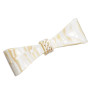 Medium size bow shape hair barrette in Beige texture Kosmart - 1