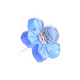 Medium size flower shape Metal free earring in Transparent blue Kosmart - 1