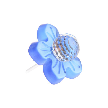 Medium size flower shape Metal free earring in Transparent blue Kosmart - 1