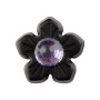 Medium size flower shape Metal free earring in Black Kosmart - 2