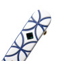 Small size rectangular shape hair clip in White and Blue Kosmart - 3