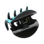 Medium size regular shape hair jaw clip in Turquoise and Black Kosmart - 2