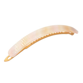 Medium size long and medium width hair barrette in Beige rainbow texture Kosmart - 1