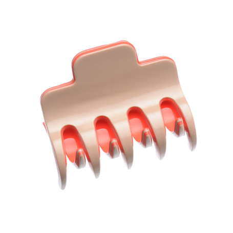 Medium size regular shape Hair jaw clip in Hazel and coral Kosmart - 1