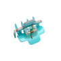 Very small size regular shape Hair claw clip in Coral and turquoise Kosmart - 2