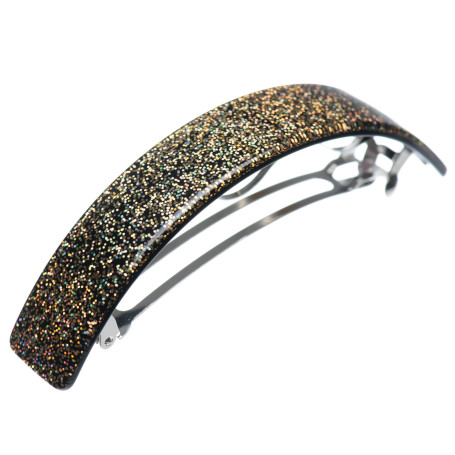 Very large size rectangular shape hair barrette in Gold Glitter Kosmart - 1