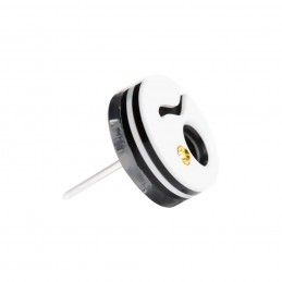 Medium size round shape Metal free earring in White and black Kosmart - 1