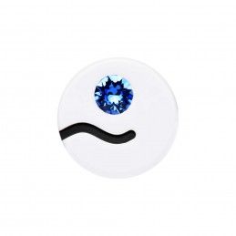 Medium size round shape Metal free earring in White and black Kosmart - 2