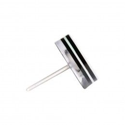 Medium size round shape Metal free earring in White and black Kosmart - 3