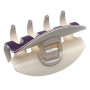 Large size regular shape Hair jaw clip in Violet and ivory Kosmart - 2