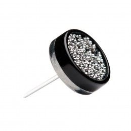 Medium size round shape Metal free earring in Black Kosmart - 1