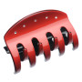 Large size regular shape Hair jaw clip in Marlboro red and black Kosmart - 1