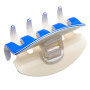 Large size regular shape Hair jaw clip in Fluo electric blue and ivory Kosmart - 2