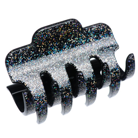 Large size regular shape Hair jaw clip in Silver glitter Kosmart - 1