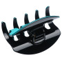 Large size regular shape Hair jaw clip in Turquoise and black Kosmart - 2