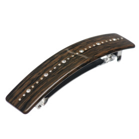 Medium size rectangular shape Hair barrette in Wood Kosmart - 1