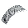 Very large size rectangular shape Hair barrette in Black and white Kosmart - 1