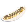 Large size oval shape Hair barrette in Ivory and violet Kosmart - 3