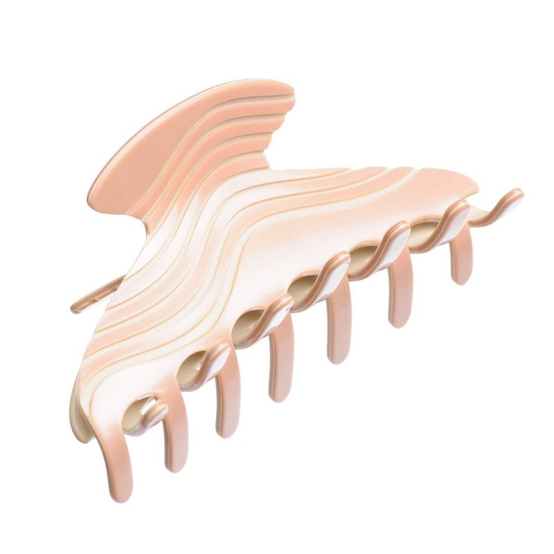 Medium size regular shape Hair jaw clip in Old pink and ivory Kosmart - 1