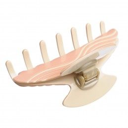 Medium size regular shape Hair jaw clip in Old pink and ivory Kosmart - 2