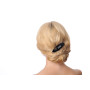 Medium size oval shape Hair barrette in Black Kosmart - 7