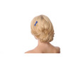 Small size bow shape Hair clip in Blue and white Kosmart - 4