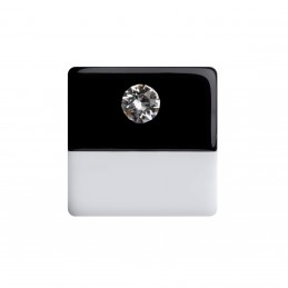 Medium size square shape Metal free earring in Black and white Kosmart - 1