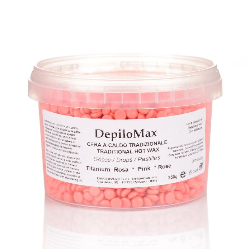 Pink stripless depilation wax. Granules, 350 g PVC JAR DIM - 1
