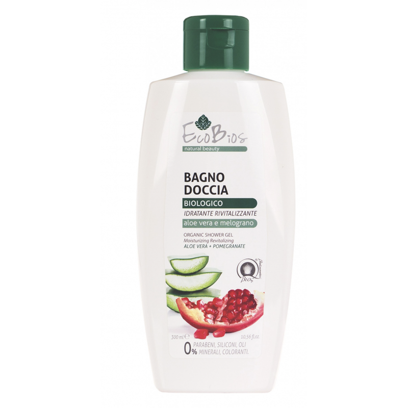 EcoBios Aloe & Pomegranate Organic Shower gel 300 ml.   moisturizing -energizing ERBORISTICA - 1