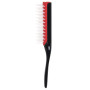 Denman black brush with red rubber pad, 9 row nylon pins DENMAN - 2