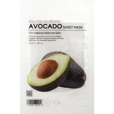 TENZERO SOLUTION NOURISHING AVOCADO SHEET MASK, 25 gr.