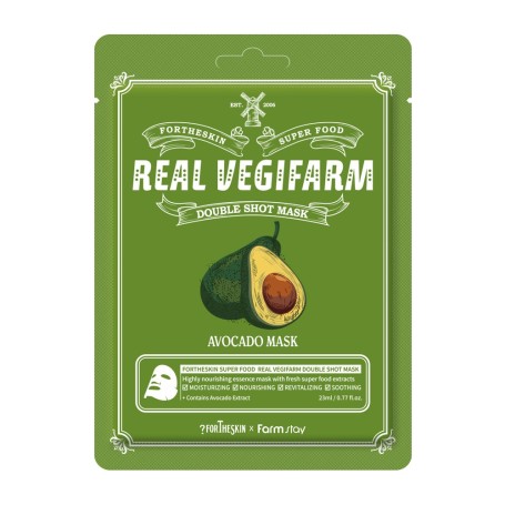 FORTHESKIN Super Food Real Vegifarm Double Shot Mask - Avocado, 23ml